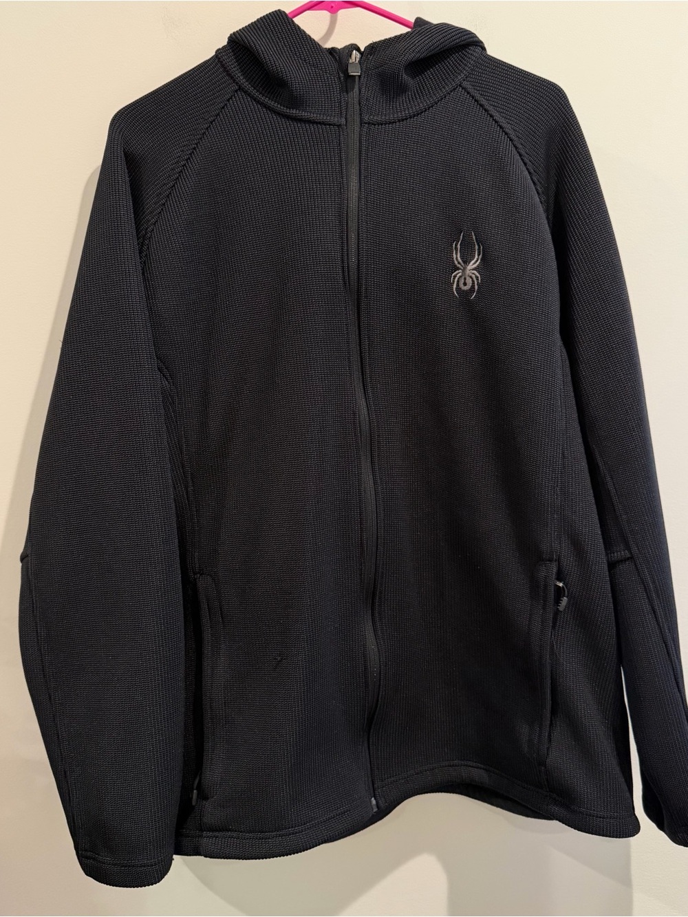 Spyder full zip black hooded jacket mens size XL - Picture 1 of 11